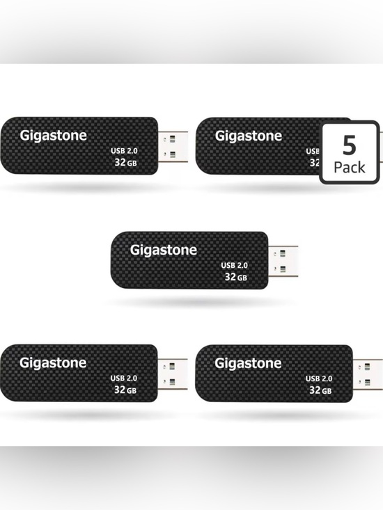 Other - Gigastone V30 32GB USB 2.0 Flash Drive 5-Pack Retractable Pen Drives